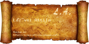 Lövei Attila névjegykártya