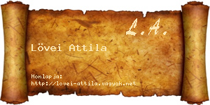Lövei Attila névjegykártya